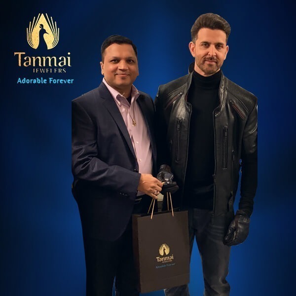 Hrithik Roshan featured showcasing elegant jewelry as part of the Tanmai Jewelers celebrity collection